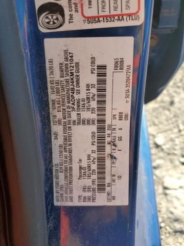 3FADP4BJ4KM121047 - 2019 FORD FIESTA SE BLUE photo 12