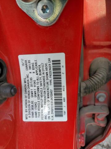 2HGFC1E51JH700457 - 2018 HONDA CIVIC SI RED photo 13