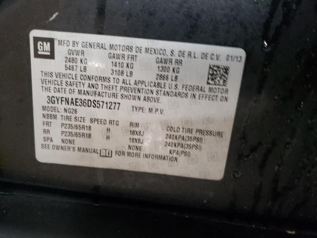 3GYFNAE36DS571277 - 2013 CADILLAC SRX BLACK photo 12