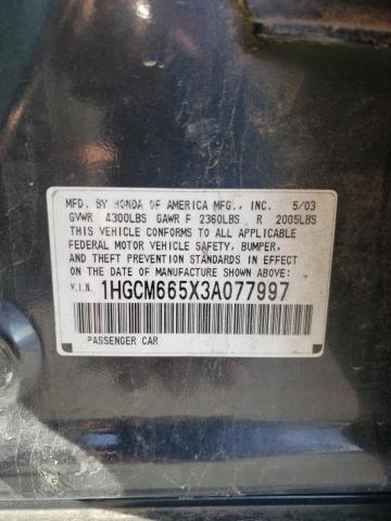 1HGCM665X3A077997 - 2003 HONDA ACCORD EX GRAY photo 13