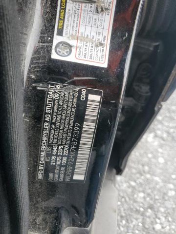 WDBRF92HX7F873399 - 2007 MERCEDES-BENZ C 280 4MATIC BLACK photo 12