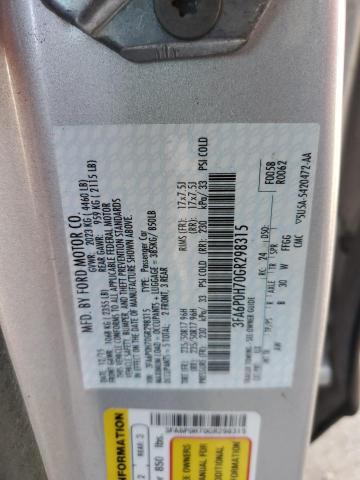 3FA6P0H70GR298315 - 2016 FORD FUSION SE SILVER photo 12