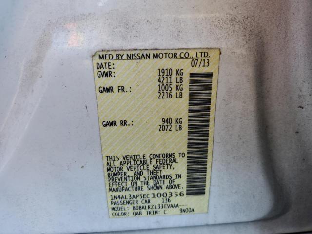 1N4AL3AP5EC100356 - 2014 NISSAN ALTIMA 2.5 WHITE photo 12