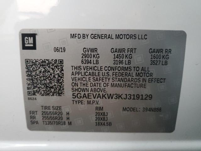 5GAEVAKW3KJ319129 - 2019 BUICK ENCLAVE ESSENCE 白色 照片 14