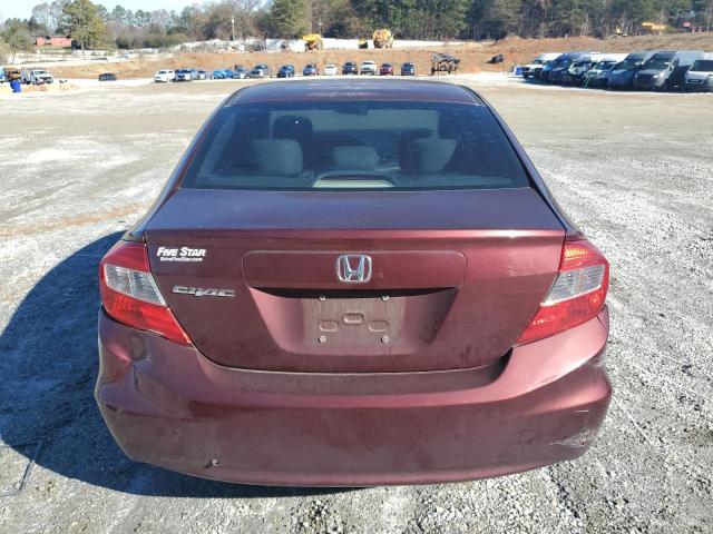 19XFB2F59CE083751 - 2012 HONDA CIVIC LX BURGUNDY photo 6