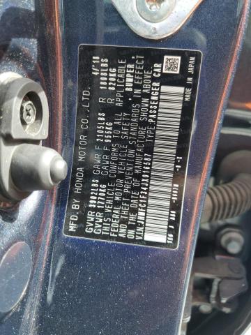 JHMFC1F34JX016587 - 2018 HONDA CIVIC EX Көк фото 13