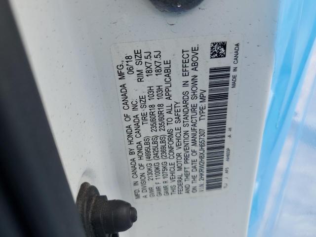 2HKRW2H8XJH657307 - 2018 HONDA CR-V EXL WHITE photo 12