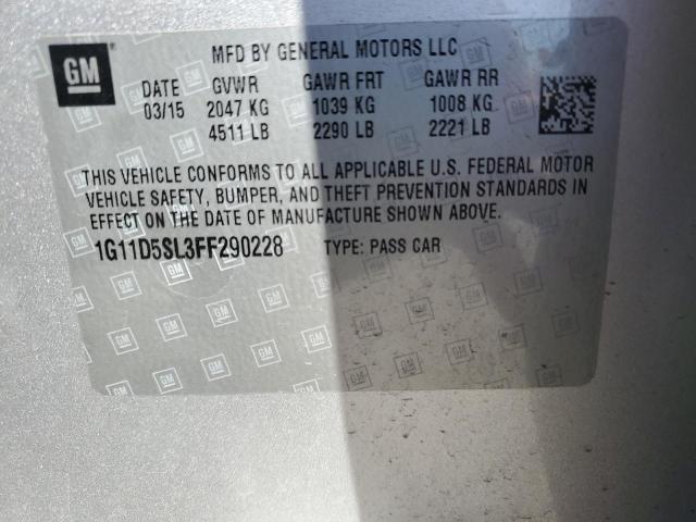 1G11D5SL3FF290228 - 2015 CHEVROLET MALIBU 2LT SILVER photo 12