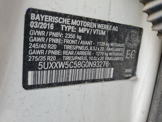 5UXXW5C58G0N93276 - 2016 BMW X4 XDRIVE35I WHITE photo 13
