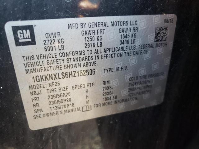 1GKKNXLS6HZ152506 - 2017 GMC ACADIA DENALI Սև լուսանկար 13