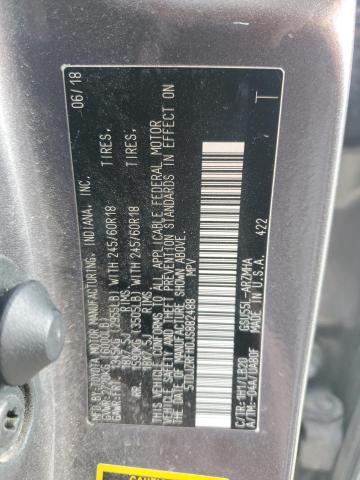 5TDJZRFH0JS882488 - 2018 TOYOTA HIGHLANDER SE GRAY photo 13