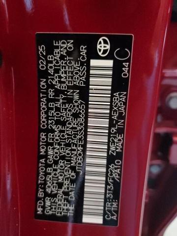 JTDBCMFE3S3086657 - 2025 TOYOTA COROLLA LE 红色 照片 12