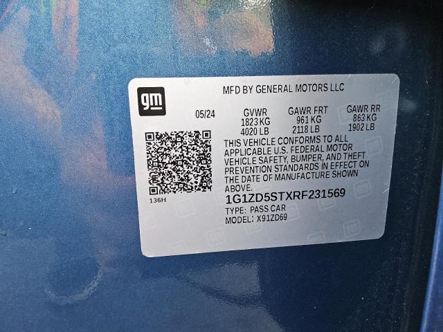 1G1ZD5STXRF231569 - 2024 CHEVROLET MALIBU LT Mavi fotoğraf 12