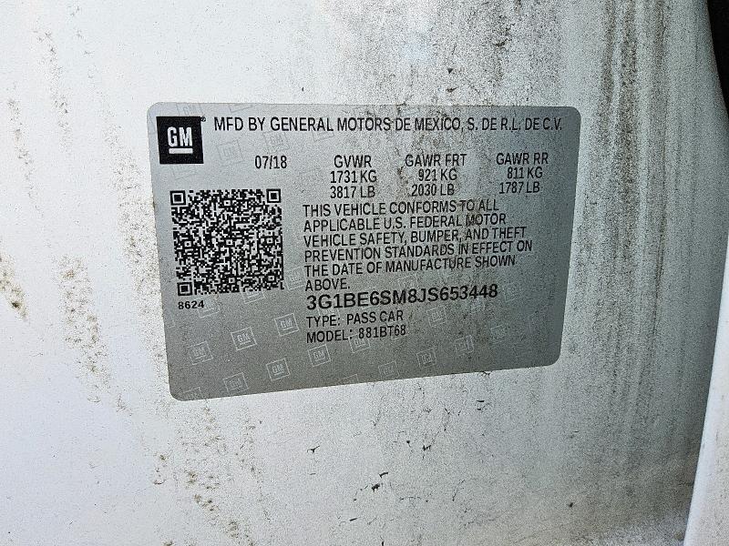 3G1BE6SM8JS653448 - 2018 CHEVROLET CRUZE LT Ağ foto 12