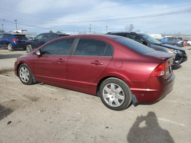 1HGFA16558L081475 - 2008 HONDA CIVIC LX RED photo 2