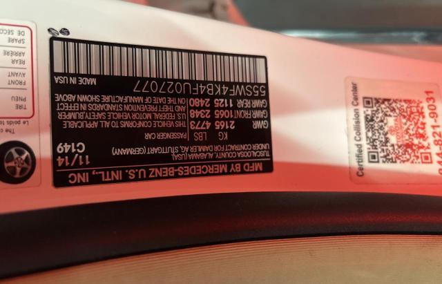 55SWF4KB4FU027077 - 2015 MERCEDES-BENZ C 300 4MATIC WHITE photo 10