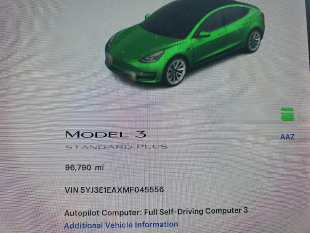 5YJ3E1EAXMF045556 - 2021 TESLA MODEL 3 WHITE photo 9