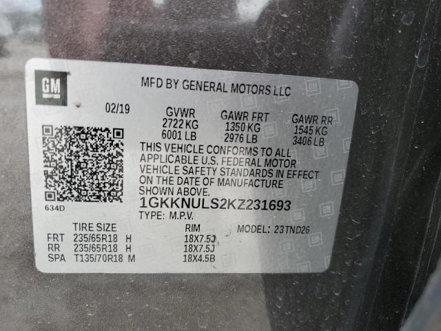 1GKKNULS2KZ231693 - 2019 GMC ACADIA SLT-1 石墨色 照片 14