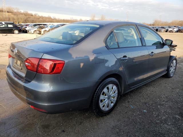 3VW2K7AJ2EM361458 - 2014 VOLKSWAGEN JETTA BASE GRAY photo 3