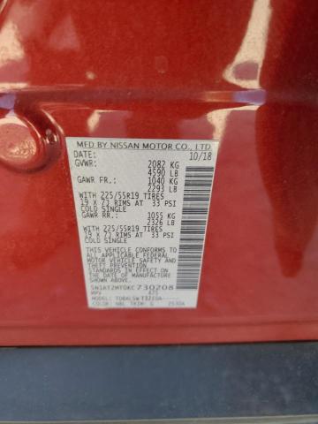 5N1AT2MT0KC730208 - 2019 NISSAN ROGUE S 红色 照片 14