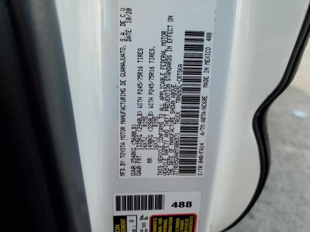 3TYRX5GN4MT006571 - 2021 TOYOTA TACOMA ACCESS CAB Beyaz fotoğraf 12