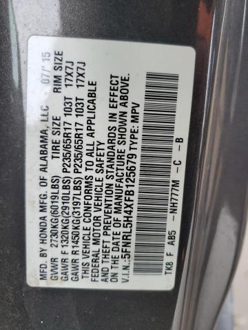 5FNRL5H4XFB125679 - 2015 HONDA ODYSSEY EX GRAY photo 13