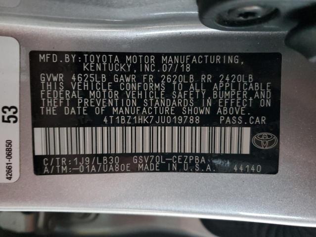 4T1BZ1HK7JU019788 - 2018 TOYOTA CAMRY XSE SILVER photo 13