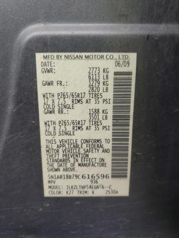 5N1AR18B79C616596 - 2009 NISSAN PATHFINDER S ნაცრისფერი ფოტო 14