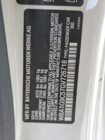 WBA1G9C57GV726718 - 2016 BMW 228 XI SULEV WHITE photo 12