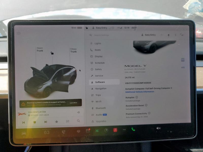 5YJYGDEE2MF300835 - 2021 TESLA MODEL Y 蓝色 照片 9