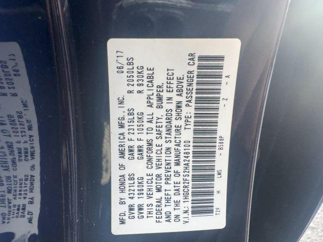 1HGCR2F52HA248100 - 2017 HONDA ACCORD SPORT ლურჯი ფოტო 10