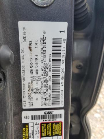 5TFAX5GN0JX111980 - 2018 TOYOTA TACOMA DOUBLE CAB Gri fotoğraf 13