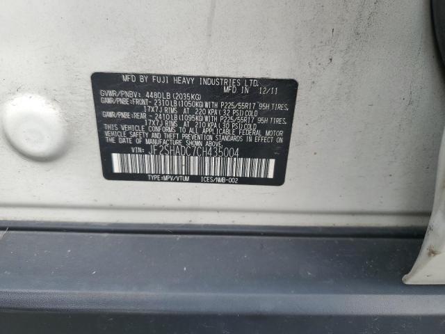 JF2SHADC7CH435004 - 2012 SUBARU FORESTER 2.5X PREMIUM WHITE photo 13