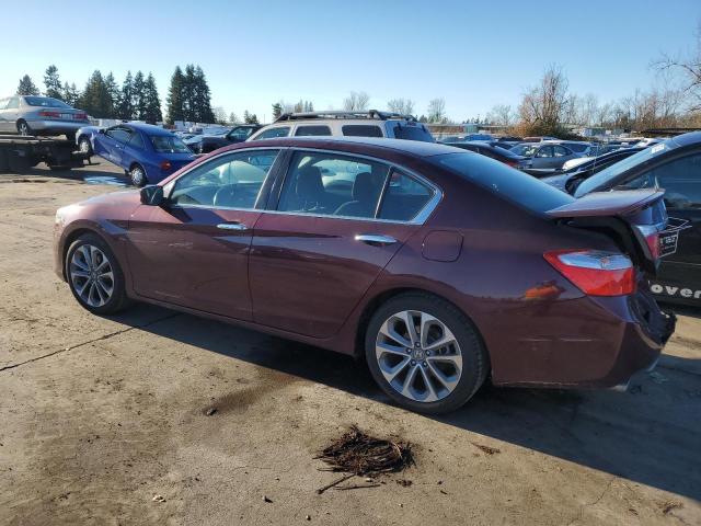 1HGCR2F51FA114269 - 2015 HONDA ACCORD SPORT MAROON photo 2