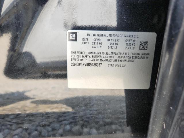 2G4GV5EV0B9186967 - 2011 BUICK REGAL CXL BLACK photo 12