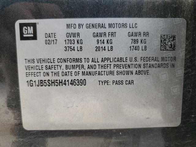 1G1JB5SH5H4146390 - 2017 CHEVROLET SONIC LS 石墨色 照片 12