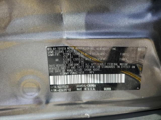 4T3RWRFV5NU074658 - 2022 TOYOTA RAV4 XLE Графитовый фото 13