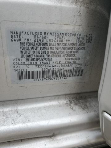 3N1AB7AP0JY262940 - 2018 NISSAN SENTRA S 银色 照片 13