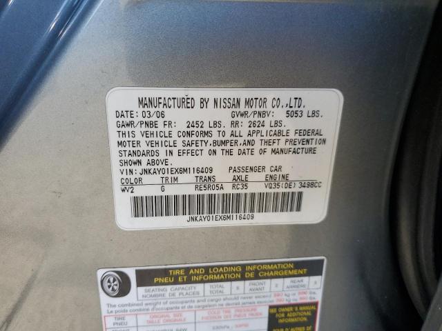 JNKAY01EX6M116409 - 2006 INFINITI M35 BASE GRAY photo 12