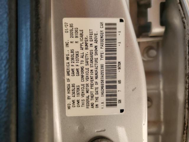 1HGCM66587A055390 - 2007 HONDA ACCORD EX SILVER photo 13