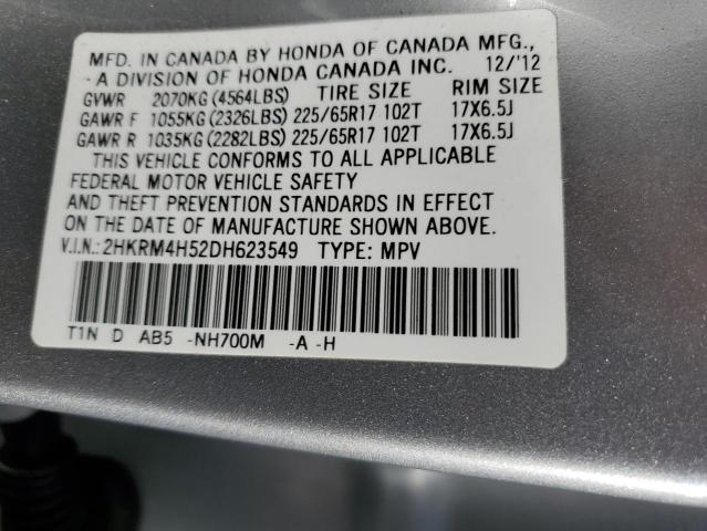 2HKRM4H52DH623549 - 2013 HONDA CR-V EX SILVER photo 13