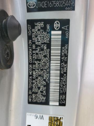 JTKDE167580254496 - 2008 TOYOTA SCION TC SILVER photo 13