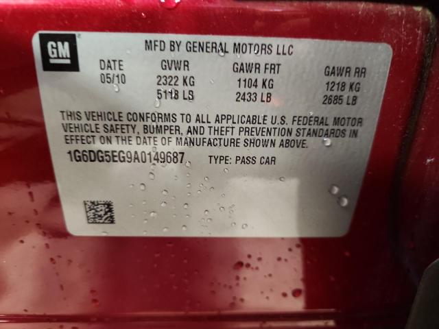 1G6DG5EG9A0149687 - 2010 CADILLAC CTS LUXURY COLLECTION 红色 照片 12