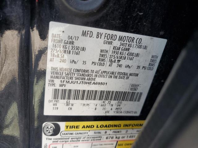 1FMJU1JT0HEA69501 - 2017 FORD EXPEDITION XLT BLACK photo 13