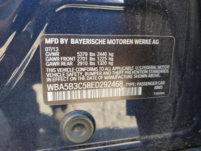 WBA5B3C58ED292468 - 2014 BMW 535 XI BLUE photo 12