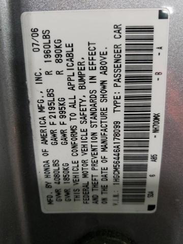 1HGCM56446A178099 - 2006 HONDA ACCORD LX SILVER photo 12