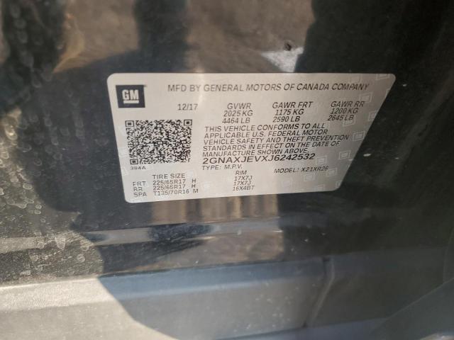 2GNAXJEVXJ6242532 - 2018 CHEVROLET EQUINOX LT Negro foto 13