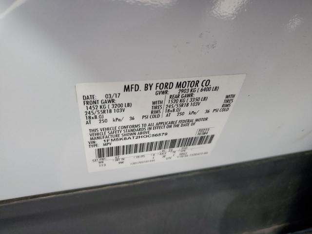 1FM5K8AT2HGC56579 - 2017 FORD EXPLORER POLICE INTERCEPTOR Weiß Foto 13