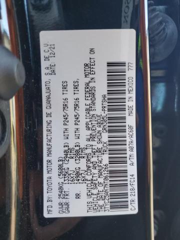 3TYCZ5AN7NT061266 - 2022 TOYOTA TACOMA DOUBLE CAB შავი ფოტო 12