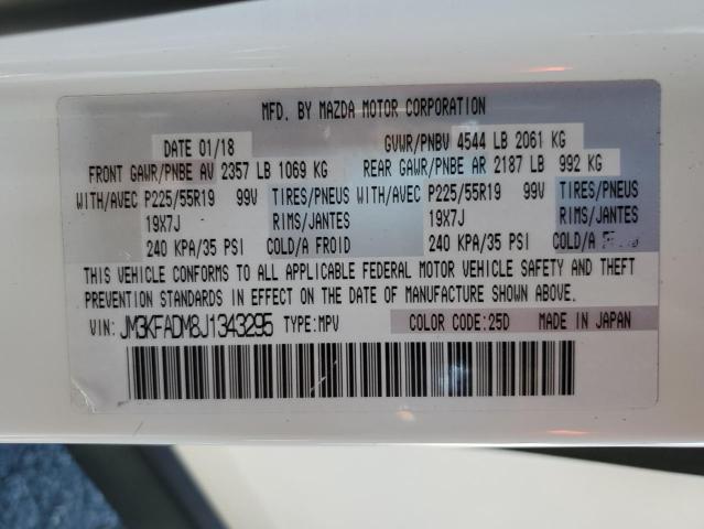 JM3KFADM8J1343295 - 2018 MAZDA CX-5 GRAND TOURING WHITE photo 14